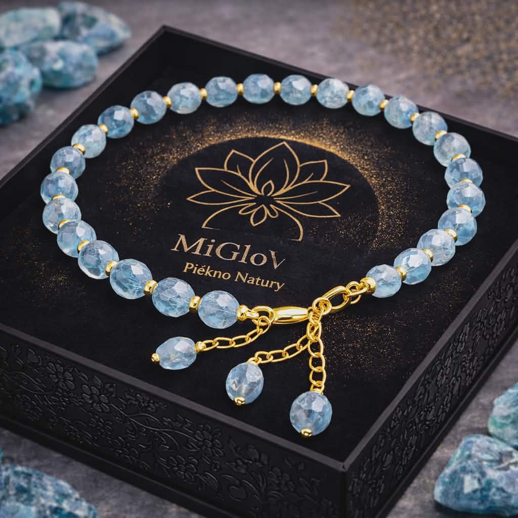 Bransoletka MiGlov z Akwamaryn — kamień naturalny