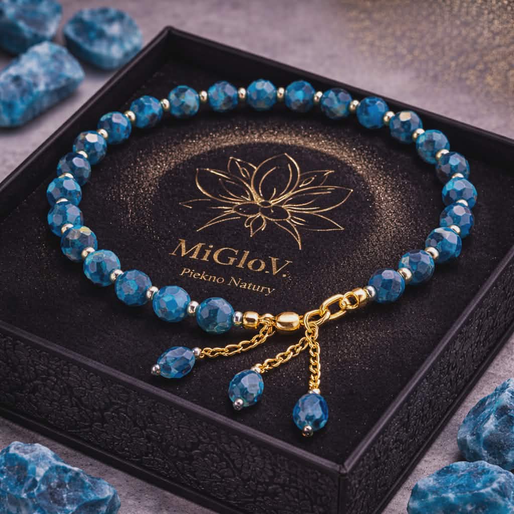 Bransoletka MiGlov z Apatyt Niebieski — kamień naturalny