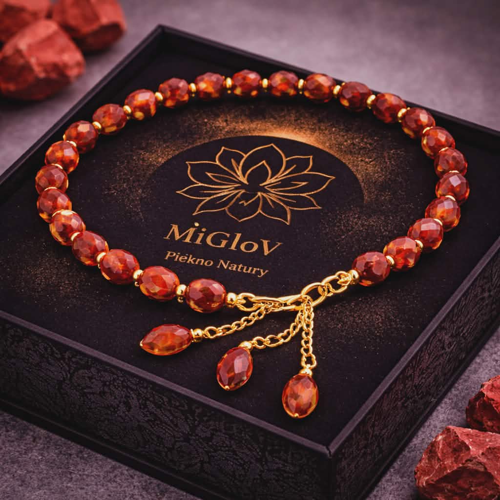 Bransoletka MiGlov z Jaspis Czerwony — kamień naturalny