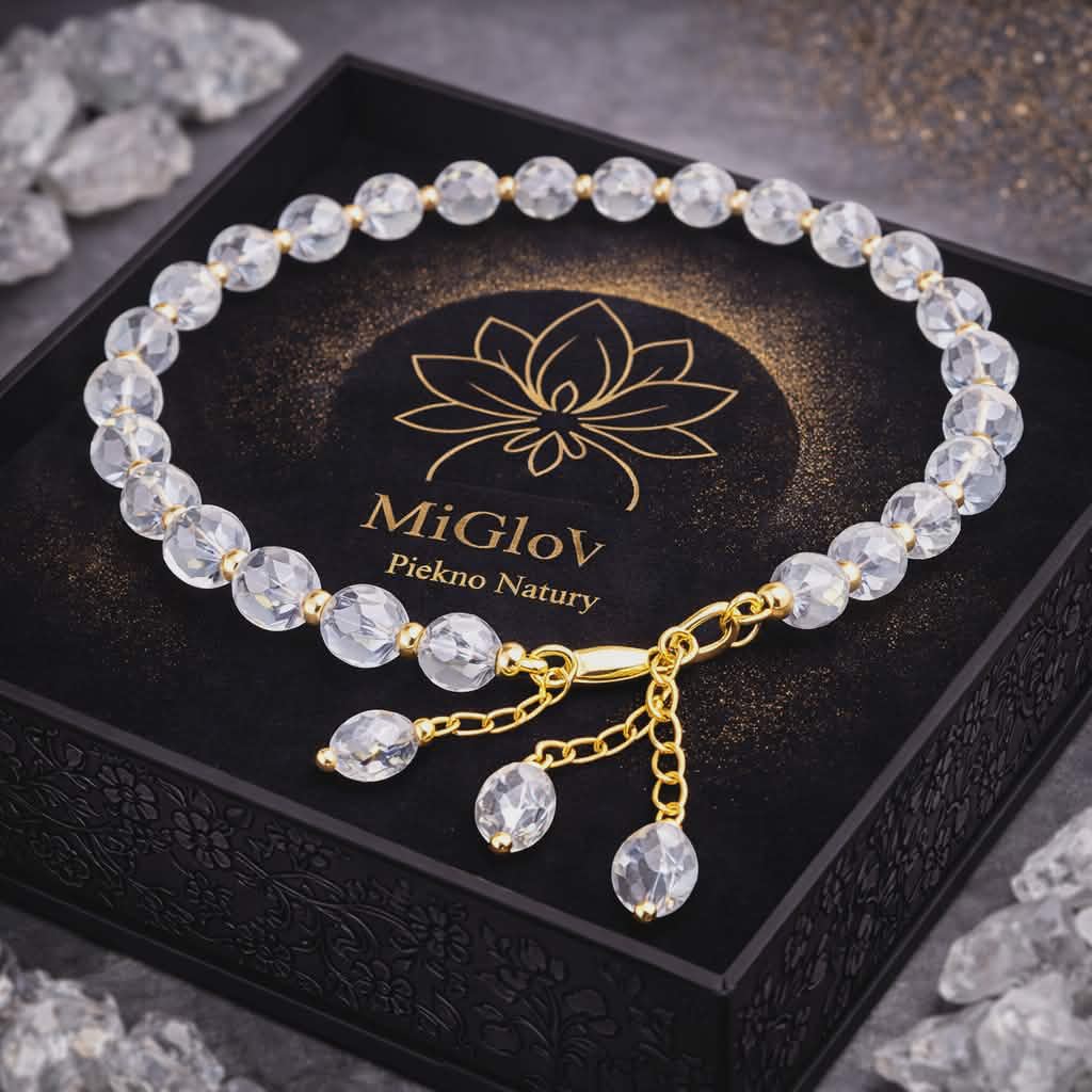Bransoletka MiGlov z Kryształ Górski — kamień naturalny