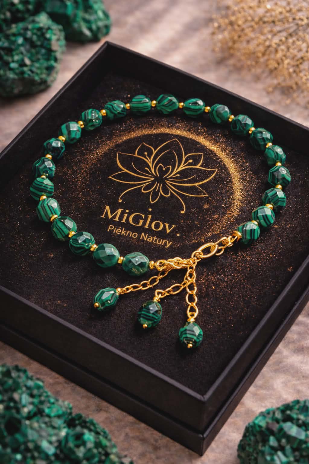 Bransoletka MiGlov z Malachit — kamień naturalny