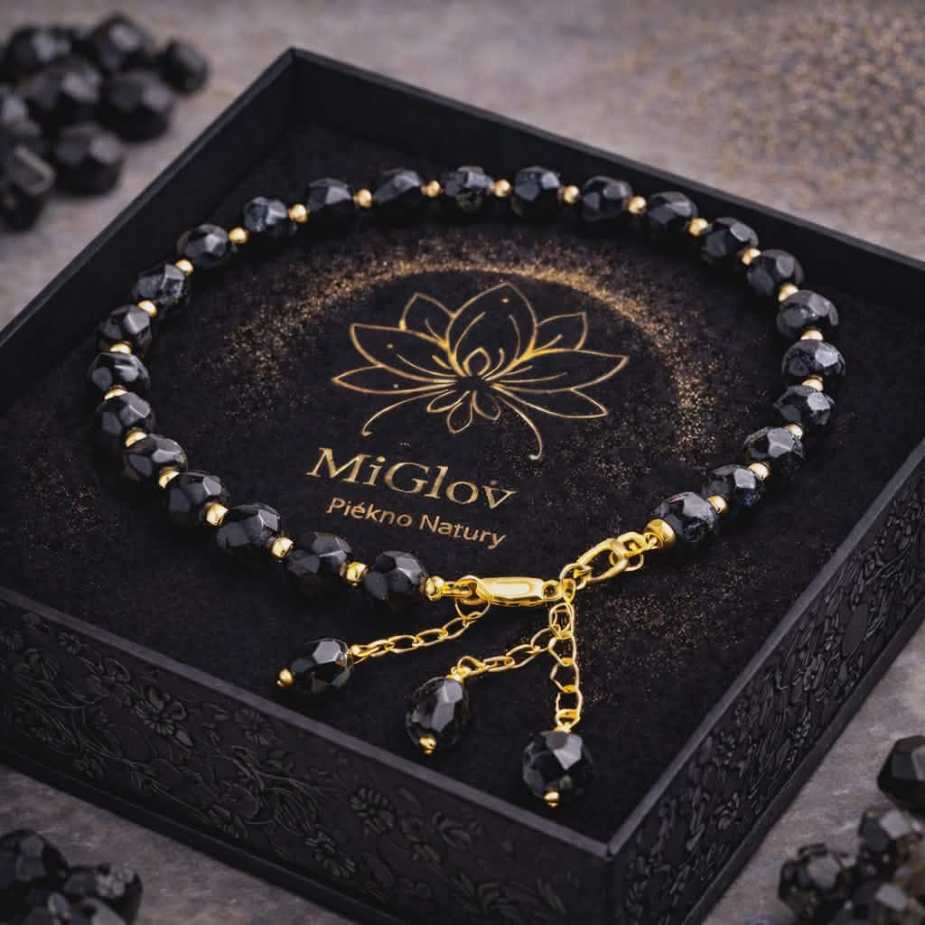 Bransoletka MiGlov z Obsydian Złoty — kamień naturalny