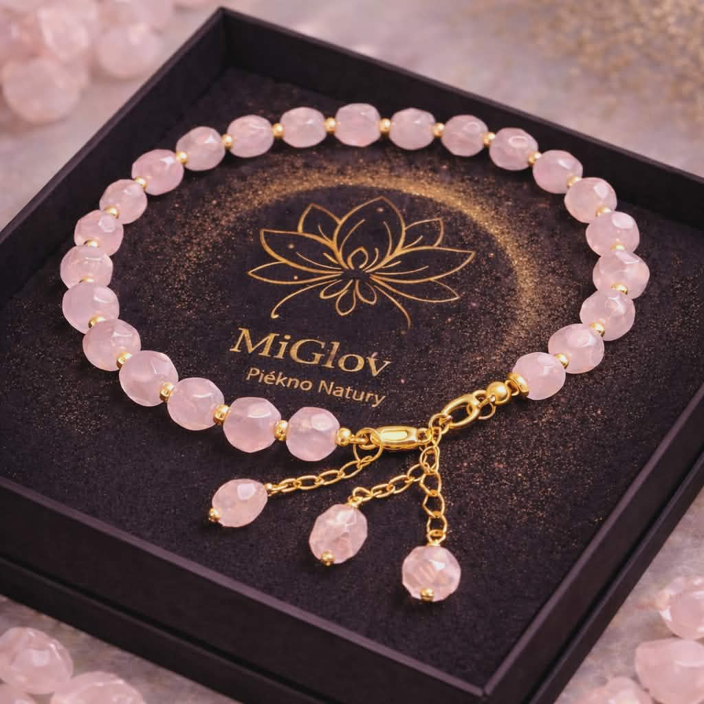 Bransoletka MiGlov z Kwarc Różowy — kamień naturalny