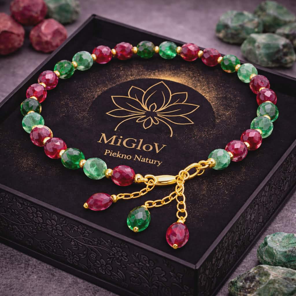 Bransoletka MiGlov z Rubin & Szafir — kamień naturalny