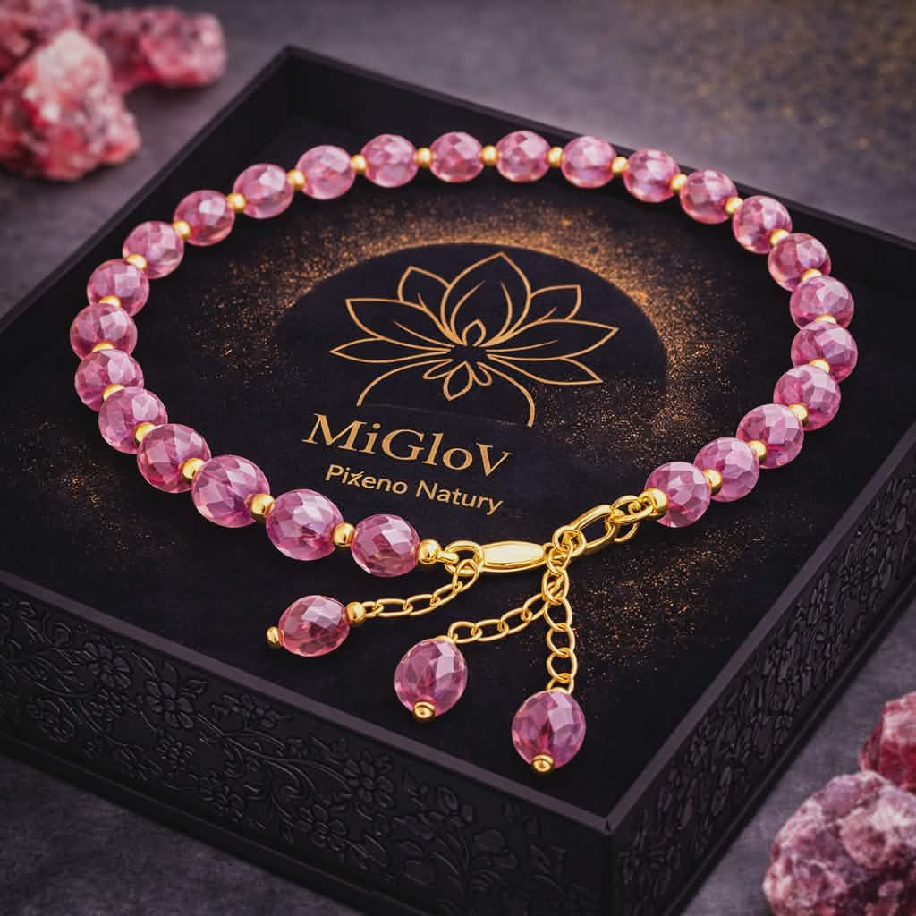 Bransoletka MiGlov z Turmalin Różowy — kamień naturalny